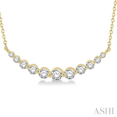 3/4 Ctw Diamond Smile Necklace in 14K Yellow Gold 3/4 Ctw Diamond Smile Necklace in 14K Yellow Gold