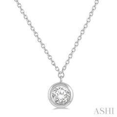 1/3 Ctw Round Cut Diamond Pendant With Chain in 14K White Gold 1/3 Ctw Round Cut Diamond Pendant With Chain in 14K White Gold