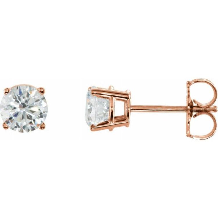14K Rose 1 CTW Natural Diamond Stud Earrings 14K Rose 1 CTW Natural Diamond Stud Earrings
