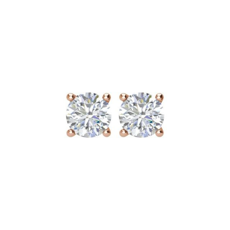 14K Rose 1 CTW Natural Diamond Stud Earrings 14K Rose 1 CTW Natural Diamond Stud Earrings