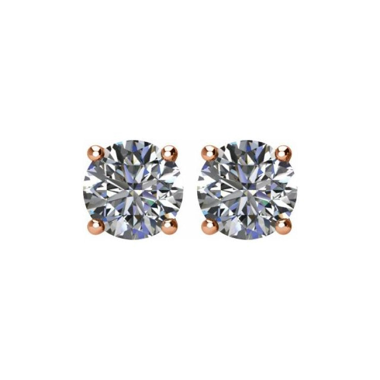 14K Rose 1 1/2 CTW Natural Diamond Stud Earrings 14K Rose 1 1/2 CTW Natural Diamond Stud Earrings