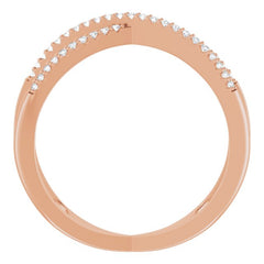14K Rose 1/6 CTW Natural Diamond Criss-Cross Ring 14K Rose 1/6 CTW Natural Diamond Criss-Cross Ring