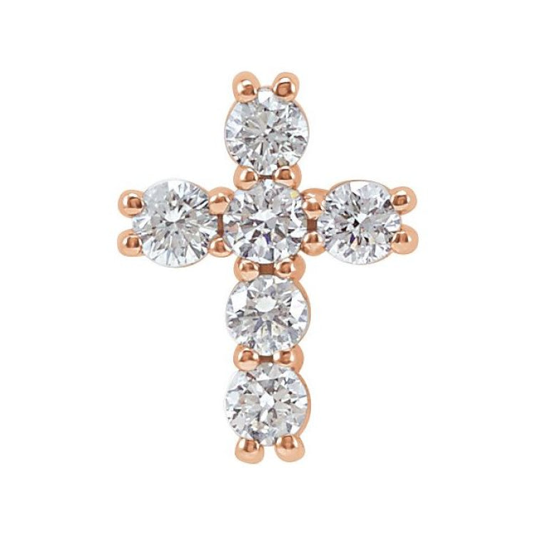 14K Rose 1/4 CTW Natural Diamond Cross Pendant 14K Rose 1/4 CTW Natural Diamond Cross Pendant