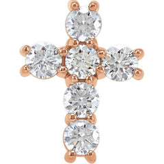 14K Rose 3/4 CTW Natural Diamond Cross Pendant 14K Rose 3/4 CTW Natural Diamond Cross Pendant