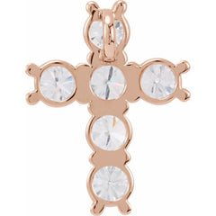 14K Rose 1 1/6 CTW Natural Diamond Cross Pendant 14K Rose 1 1/6 CTW Natural Diamond Cross Pendant