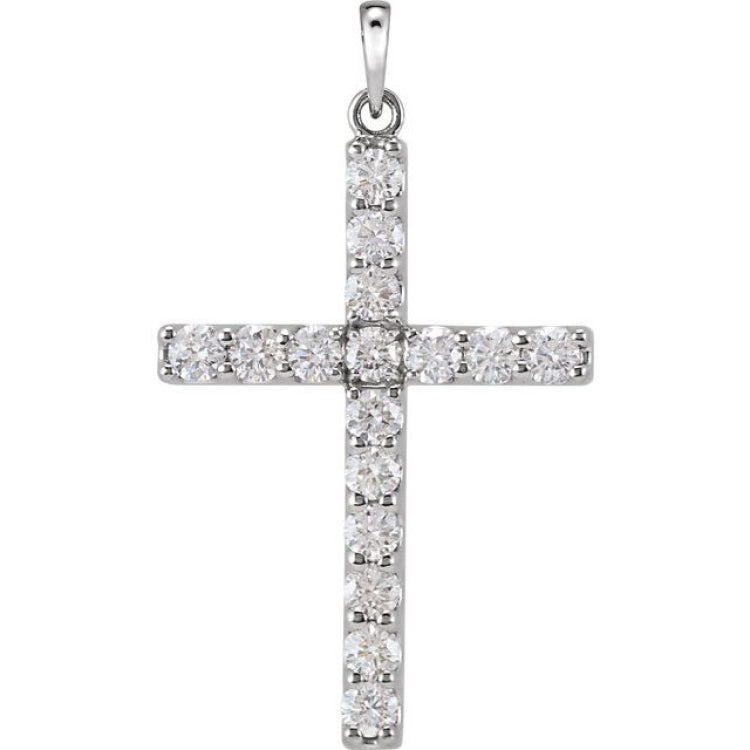 Platinum 1/4 CTW Natural Diamond Cross Pendant Platinum 1/4 CTW Natural Diamond Cross Pendant