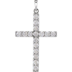 Platinum 1/4 CTW Natural Diamond Cross Pendant Platinum 1/4 CTW Natural Diamond Cross Pendant