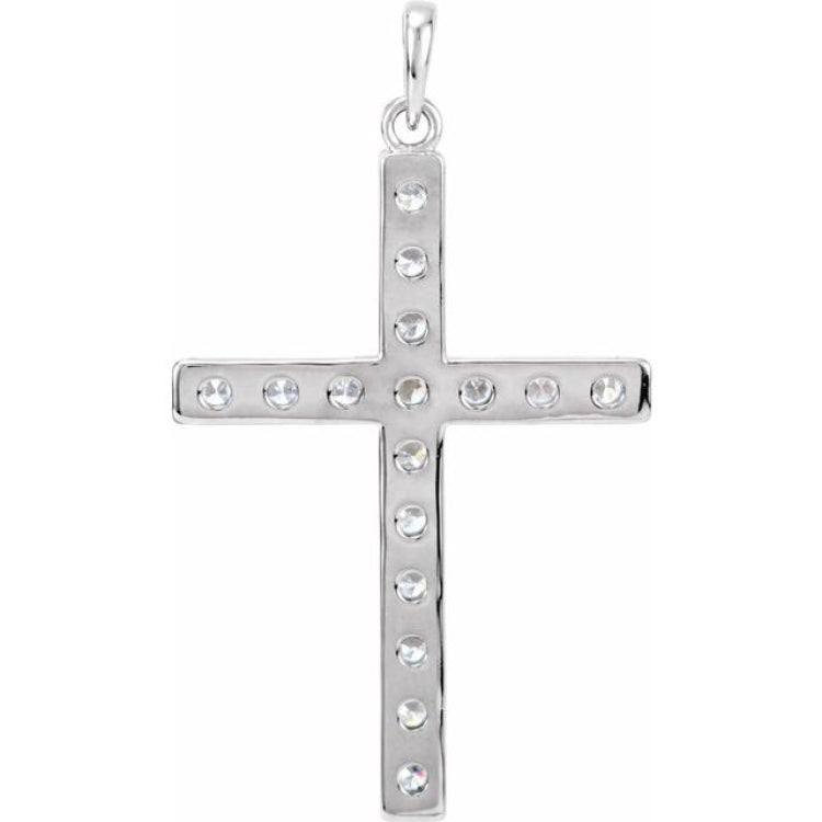 Platinum 1 3/8 CTW Natural Diamond Cross Pendant Platinum 1 3/8 CTW Natural Diamond Cross Pendant