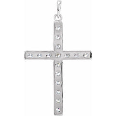 Platinum 1 3/8 CTW Natural Diamond Cross Pendant Platinum 1 3/8 CTW Natural Diamond Cross Pendant