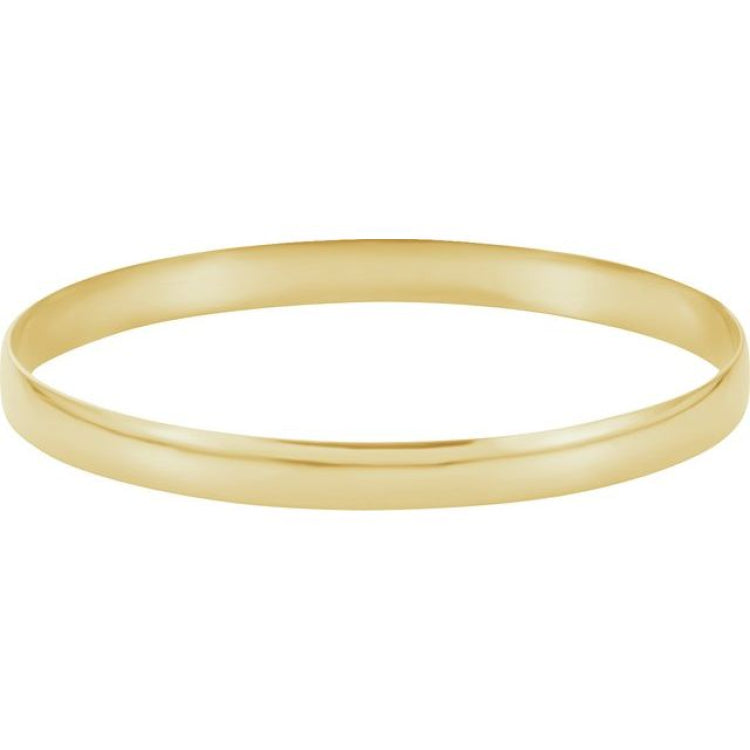14K Yellow Engravable 6 mm Half Round Bangle 7 1/2" Bracelet 14K Yellow Engravable 6 mm Half Round Bangle 7 1/2" Bracelet