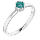 14K White 4 mm Lab-Grown Alexandrite Ring
