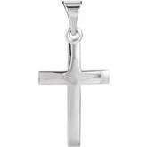 14K White Cross Pendant