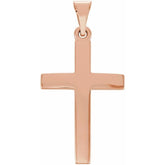 14K Rose Cross Pendant