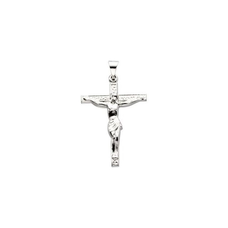 14K White 24.5x19.2 mm Crucifix Pendant 14K White 24.5x19.2 mm Crucifix Pendant