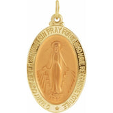 14K Yellow 23x16 mm Oval Miraculous Medal