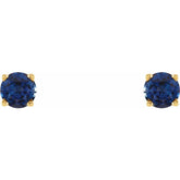 14K Yellow 4 mm Lab-Grown Blue Sapphire Earrings