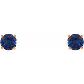 14K Rose 4 mm Lab-Grown Blue Sapphire Earrings
