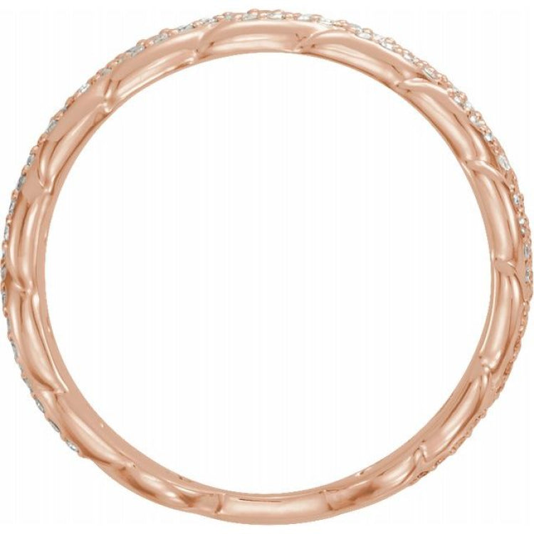 14K Rose 1/4 CTW Natural Diamond Stackable Link Ring 14K Rose 1/4 CTW Natural Diamond Stackable Link Ring