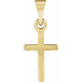 14K Yellow Cross Pendant