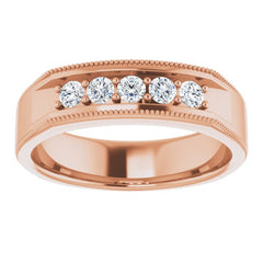 14K Rose 1/3 CTW Natural Diamond Milgrain Band 14K Rose 1/3 CTW Natural Diamond Milgrain Band