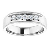 Platinum 1/3 CTW Natural Diamond Milgrain Band