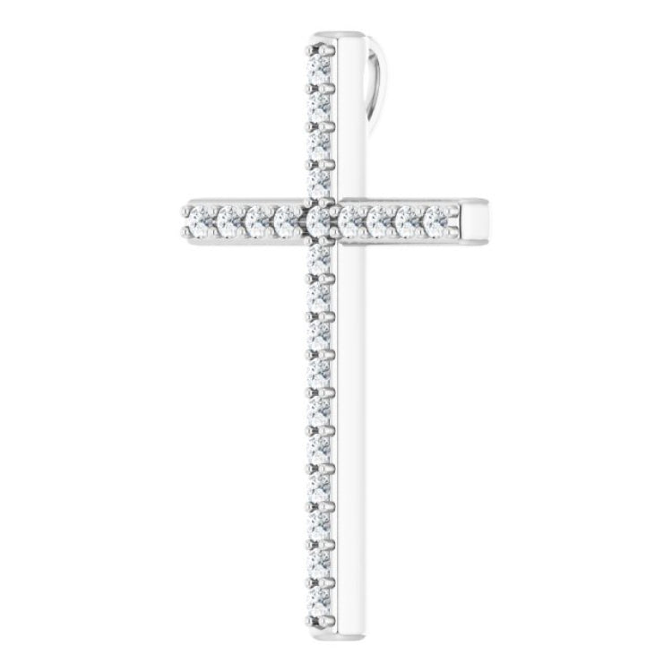 14K White 1/2 CTW Natural Diamond Cross Pendant 14K White 1/2 CTW Natural Diamond Cross Pendant