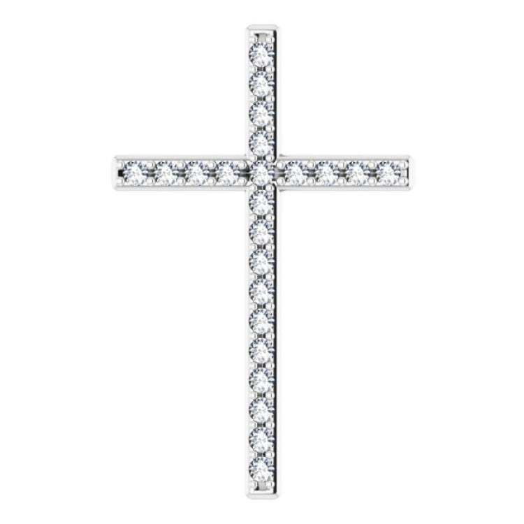 14K White 3/8 CTW Natural Diamond Cross Pendant 14K White 3/8 CTW Natural Diamond Cross Pendant
