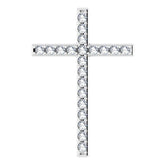 14K White 1 CTW Natural Diamond Cross Pendant