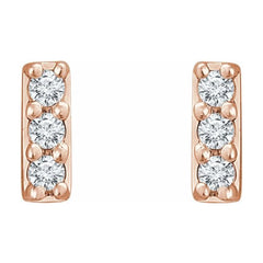 14K Rose .05 CTW Natural Diamond Bar Earrings 14K Rose .05 CTW Natural Diamond Bar Earrings