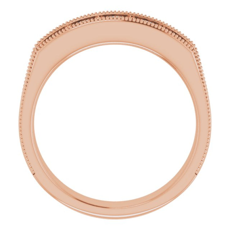 14K Rose 1 CTW Natural Diamond Milgrain Band 14K Rose 1 CTW Natural Diamond Milgrain Band