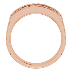 14K Rose 1 CTW Natural Diamond Milgrain Band 14K Rose 1 CTW Natural Diamond Milgrain Band