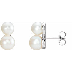 Platinum Cultured White Freshwater Pearl Ear Climbers Platinum Cultured White Freshwater Pearl Ear Climbers