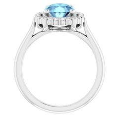 Platinum Natural Aquamarine & 1/6 CTW Natural Diamond Ring Platinum Natural Aquamarine & 1/6 CTW Natural Diamond Ring