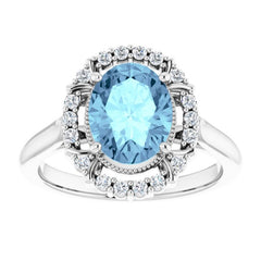 Platinum Natural Aquamarine & 1/6 CTW Natural Diamond Ring Platinum Natural Aquamarine & 1/6 CTW Natural Diamond Ring