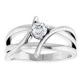 Platinum 1/4 CT Natural Diamond Ring