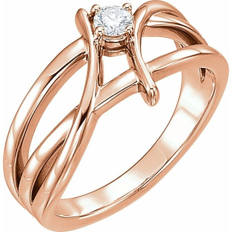 14K Rose 1/2 CT Natural Diamond Ring 14K Rose 1/2 CT Natural Diamond Ring