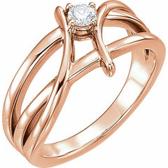 14K Rose 1/2 CT Natural Diamond Ring 14K Rose 1/2 CT Natural Diamond Ring