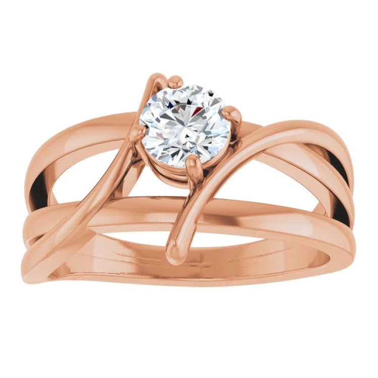 14K Rose 1/2 CT Natural Diamond Ring 14K Rose 1/2 CT Natural Diamond Ring