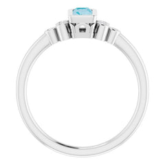 Platinum Natural London Blue Topaz & .06 CTW Natural Diamond Ring Platinum Natural London Blue Topaz & .06 CTW Natural Diamond Ring