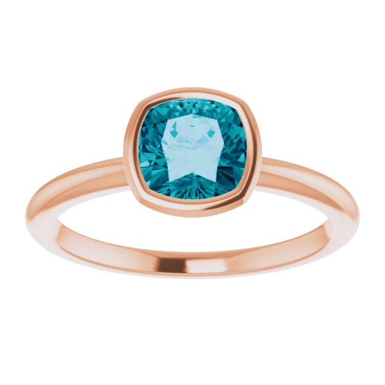 14K Rose Natural London Blue Topaz Ring 14K Rose Natural London Blue Topaz Ring