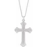 14K White Cross 18" NEcklace