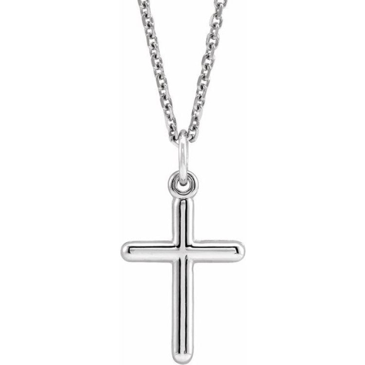 14K White Cross 18" Necklace 14K White Cross 18" Necklace