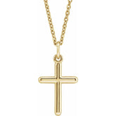 14K Yellow Cross 18" Necklace