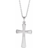 14K White Cross 18" Necklace