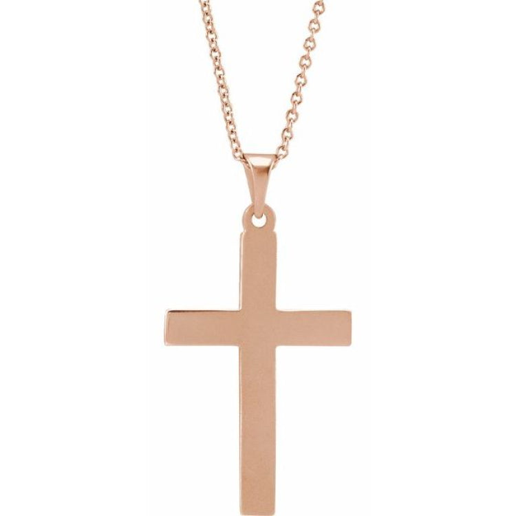 14K Rose Cross 18" Necklace 14K Rose Cross 18" Necklace