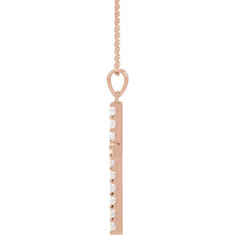 14K Rose 1/4 CTW Natural Diamond Cross 18" Necklace 14K Rose 1/4 CTW Natural Diamond Cross 18" Necklace