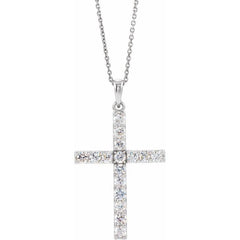 14K White 1/2 CTW Natural Diamond Cross 18" Necklace 14K White 1/2 CTW Natural Diamond Cross 18" Necklace