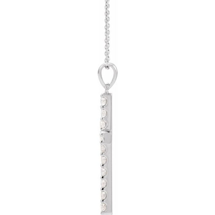 14K White 1/2 CTW Natural Diamond Cross 18" Necklace 14K White 1/2 CTW Natural Diamond Cross 18" Necklace