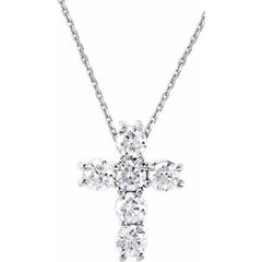 14K White 1/4 CTW Natural Diamond Cross 18" Necklace 14K White 1/4 CTW Natural Diamond Cross 18" Necklace