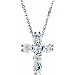 14K White 1 1/6 CTW Natural Diamond Cross 18" Necklace 14K White 1 1/6 CTW Natural Diamond Cross 18" Necklace